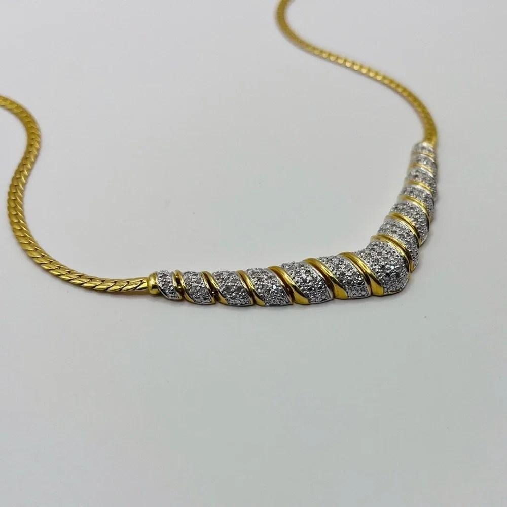 1.00 CT Elegant Natural Diamond Evening Necklace - Picture 4 of 6